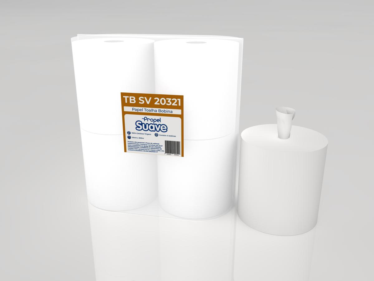 Papel Toalha Bobina Mecha Folha Simples